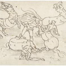 Hércules dando muerte al centauro Eurition