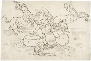 Hércules dando muerte al centauro Eurition