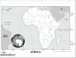 Mapa de países de África. National Geographic
