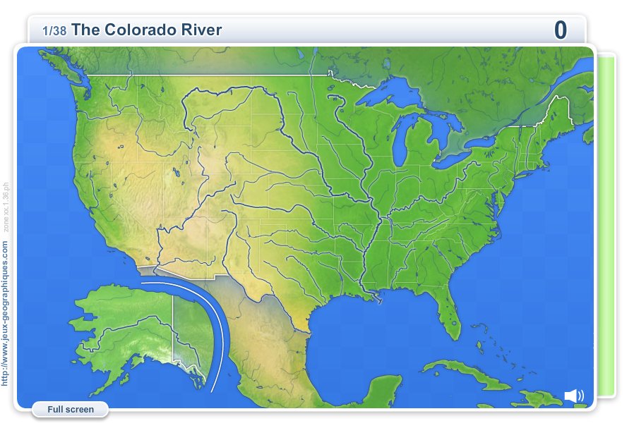 Rivers of USA . Geography map games
