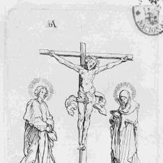 La crucifixión con la Virgen y San Juan