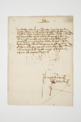 Carta de cortesía de Carlos I al cabildo catedralicio de Toledo informándole del nacimiento de Felipe, firmada por su secretario Francisco de los Cobos