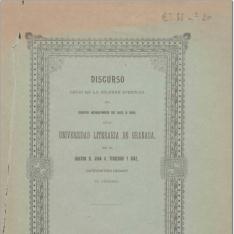 Discurso leído en la solemne apertura del curso académico de 1898 a 1899 en la Universidad Literaria de Granada