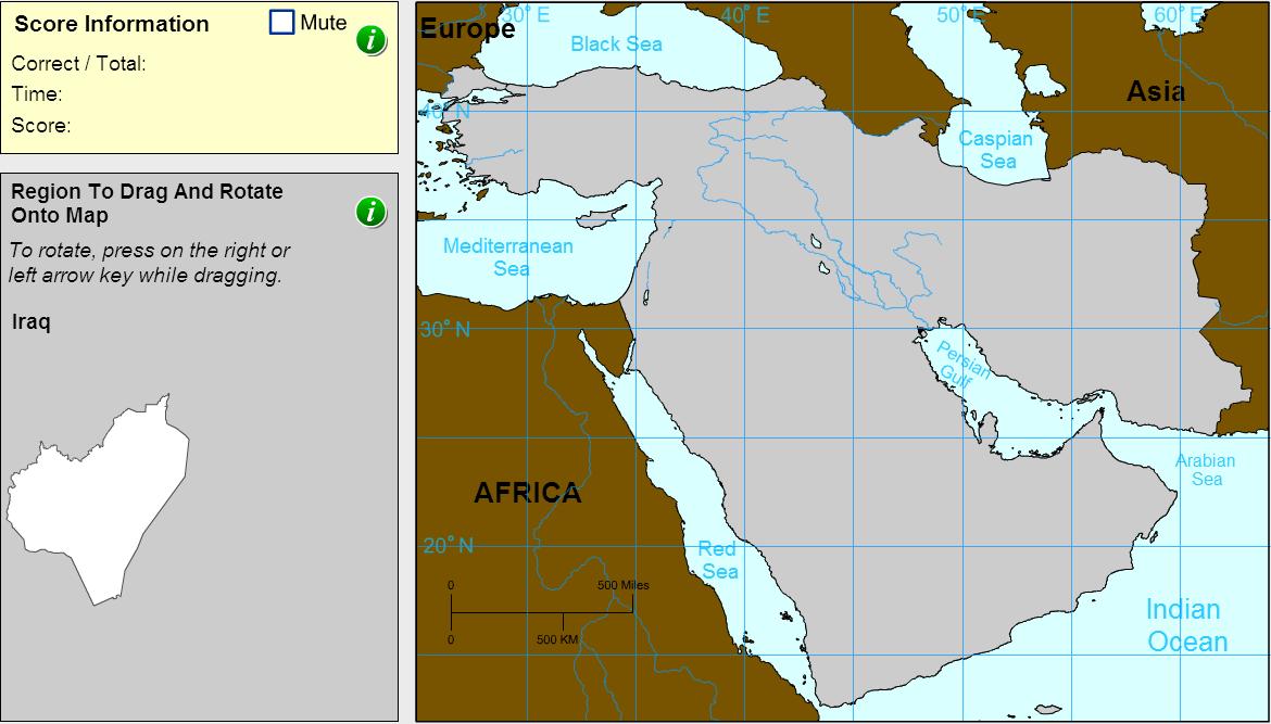 Countries of Middle East. Geographer. Sheppard Software