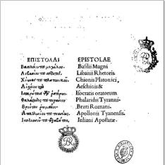 Epistolae diversorum philosophorum, oratorum et rhetorum (graece)
