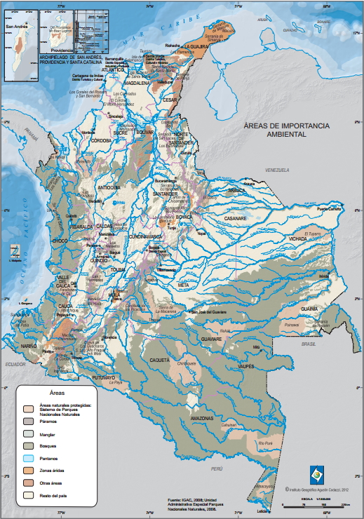 Mapa ambiental de Colombia. IGAC