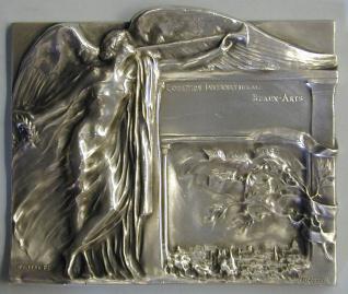 Medalla conmemorativa de la Exposición Internacional  de Bellas Artes de Bruselas celebrada en 1897