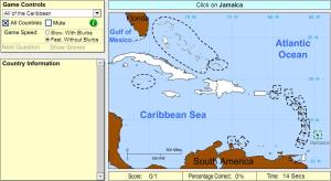 Countries of the Caribbean. Beginner. Sheppard Software