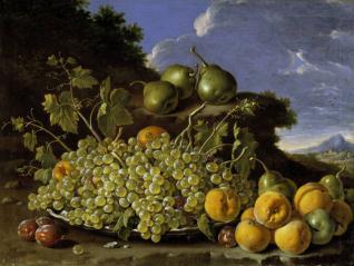 Frutero: uvas, peros, melocotones y ciruelas