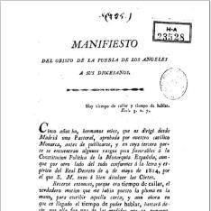 Manifiesto del Obispo de la Puebla de los Angeles a sus diocesanosl