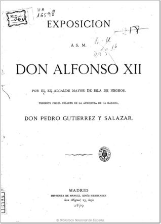 Exposición á S. M. D. Alfonso XII