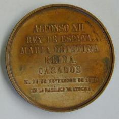 Medalla conmemorativa de la boda del rey Alfonso XII con María Cristina de Habsburgo