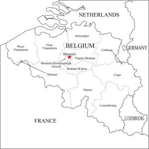 Mapa de provincias de Bélgica. Freemap