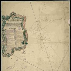 Plano y Sondéo de la Ysla Rl. Catholica de Sn. Carlos y Canal del Nordeste de la Barra del Rio Mississipí