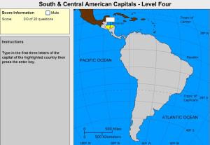Capitals of South and Central America. Cartographer. Sheppard Software
