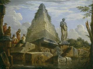 Ruinas con la Pirámide de Cayo Cestio
