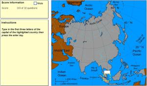 Capitals of Asia. Cartographer. Sheppard Software