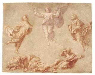 Cristo en la Gloria entre Moisés y Elías, con tres Apóstoles, de La Transfiguración