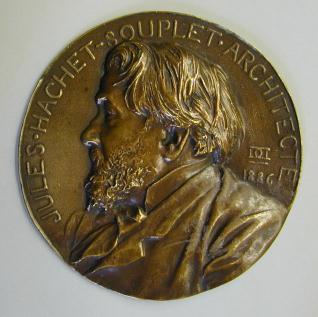 Medallón con el retrato del aquitecto Jules Hachet - Souplet