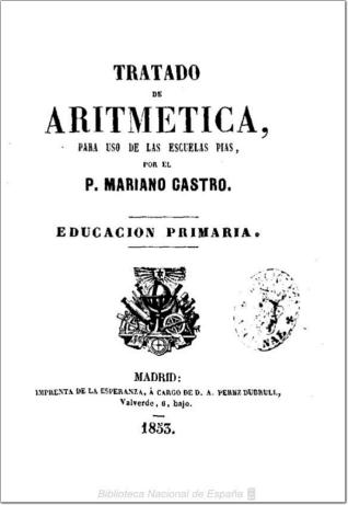 Tratado de aritmética, para uso de las Escuelas Pías