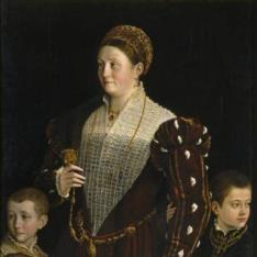 Camilla Gonzaga, condesa de San Segundo, y sus hijos