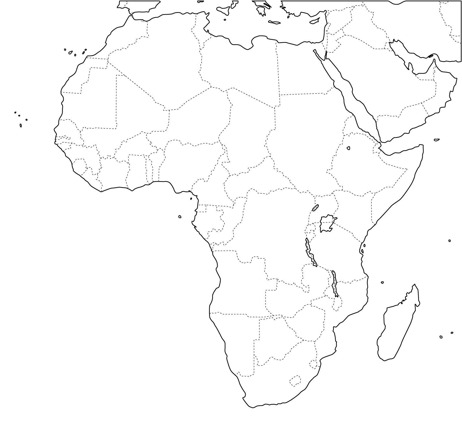 Mapa de países de África. Freemap