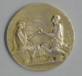Medalla conmemorativa del matrimonio de José Lázaro con Paula Florido