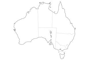 Mapa de estados de Australia. Freemap