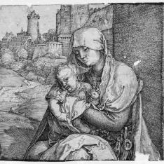 La Virgen con el Niño al pie de una muralla
