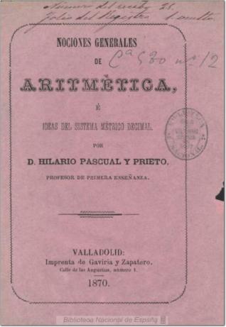 Nociones generales de aritmética e ideas del sistema métrico decimal