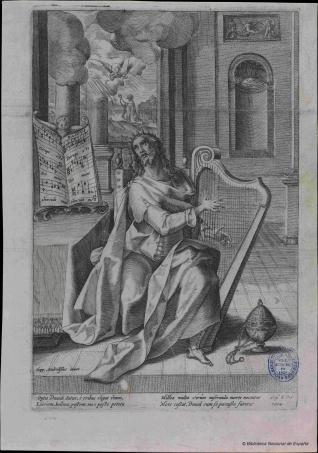 El rey David tocando la lira