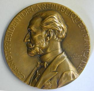 Medalla conmemortiava de elección de marie François Sadi Carnot como Presidente de la República Francesa
