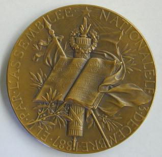 Medalla conmemortiava de elección de marie François Sadi Carnot como Presidente de la República Francesa