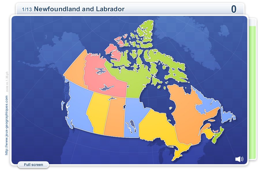 Provinces of Canada . Geography map games