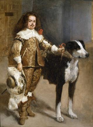 Retrato de bufón con perro