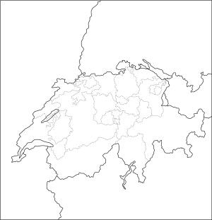 Mapa de cantones de Suiza. Freemap