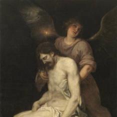 Cristo muerto sostenido por un ángel