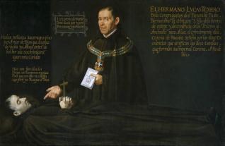 El hermano Lucas Texero ante el cadáver del Venerable Bernardino de Obregón