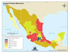 Mapa de servicios de México. INEGI de México