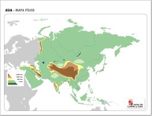 Mapa de relieve de Asia. JCyL