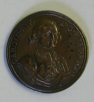 Medalla de proclamación de Carlos IV. Academia de Artes Nobles de Sevilla