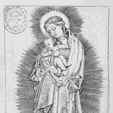 La Virgen en creciente con diadema, con el niño