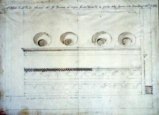 Detalle de una de las paredes del real panteón del monasterio de San Juan de la Peña