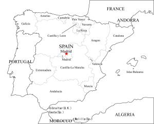 Mapa de comunidades autónomas de España. Freemap