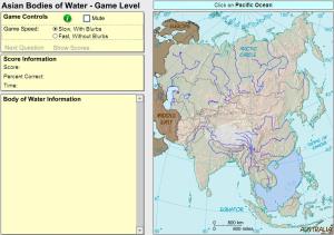 Oceans and lakes of Asia. Game. Sheppard Software