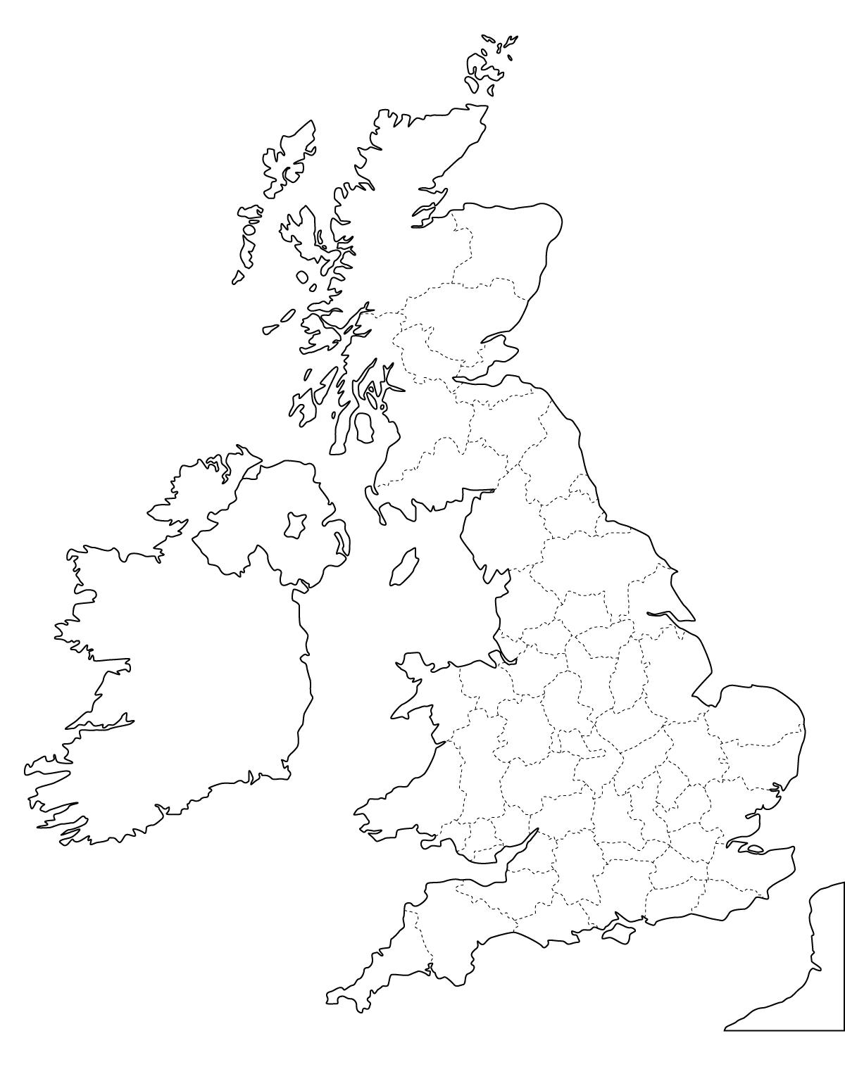 Mapa de condados ceremoniales de Reino Unido. Freemap