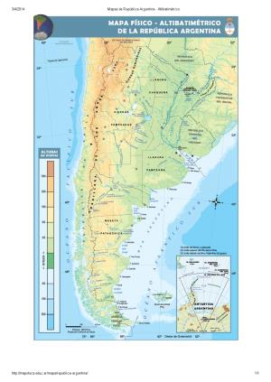 Mapa altibatimétrico de Argentina. Mapoteca de Educ.ar