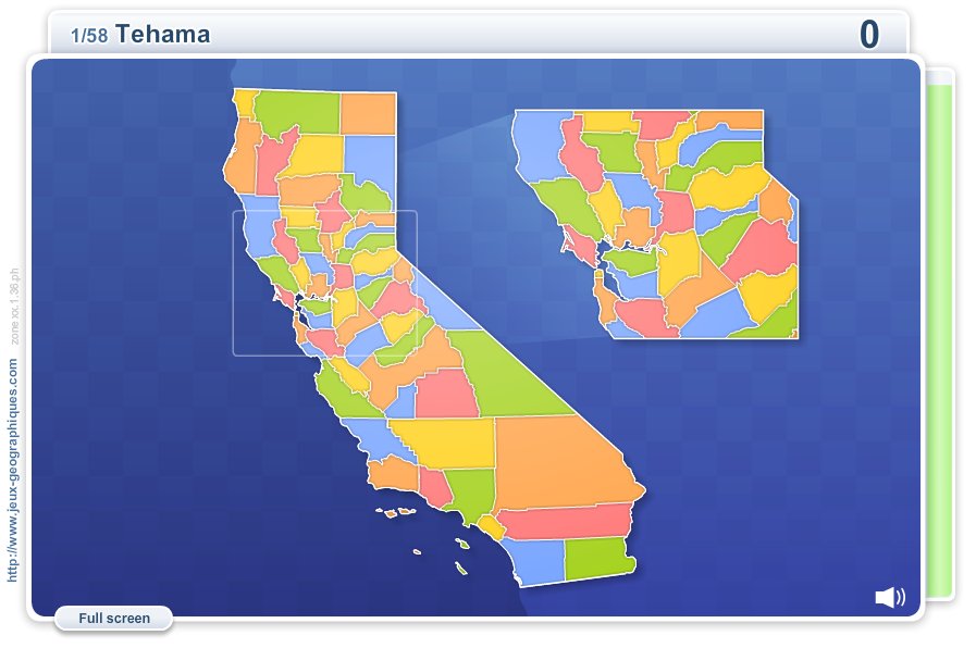 Counties of California . Geography map games