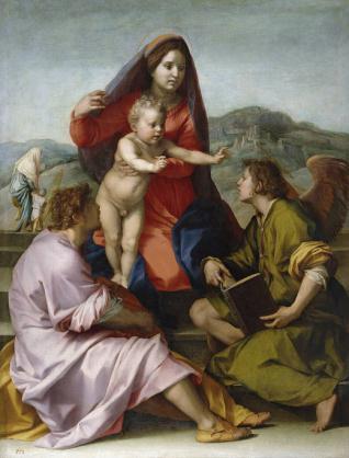 La Virgen con el Niño entre San Mateo y un ángel