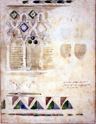 Detalles decorativos del ábside de la iglesia del monasterio de San Pedro Mártir de Calatayud, Zaragoza